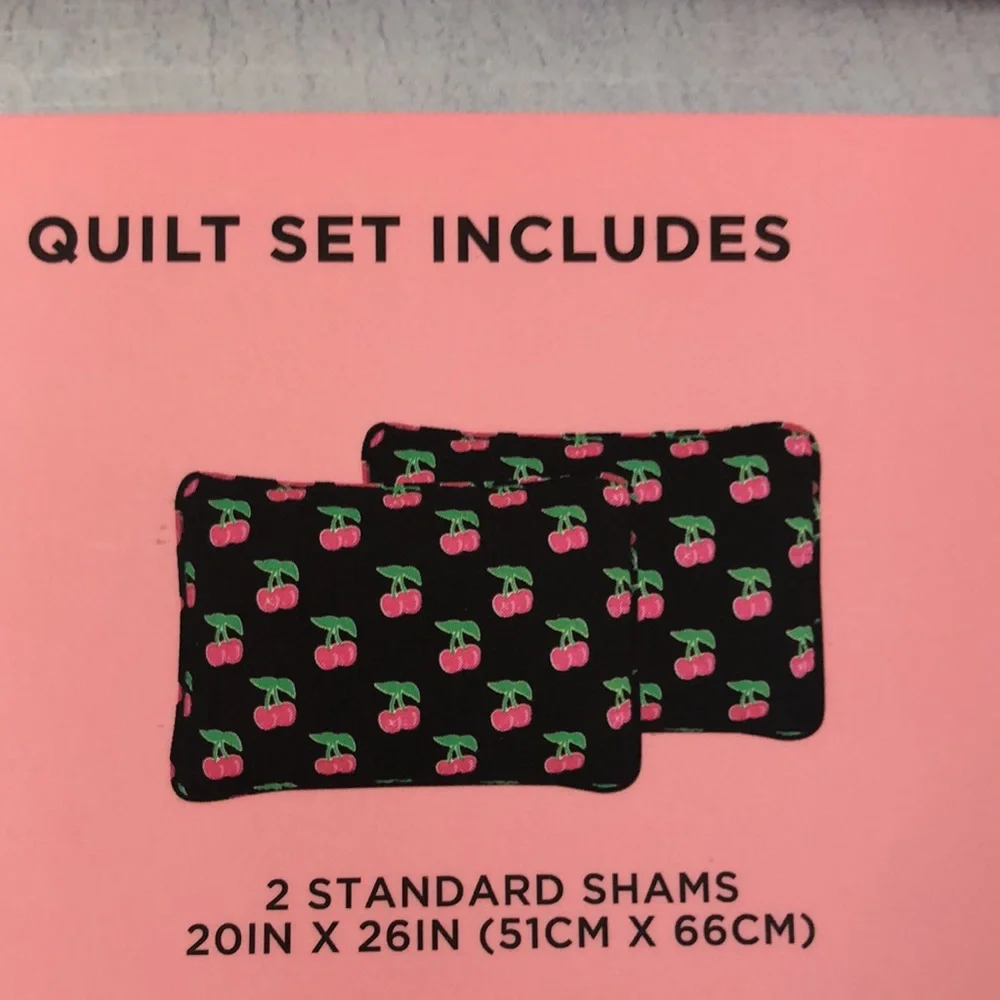 🍒 NWT Juicy Couture Cherry Full/Queen 3 Piece Reversible Quilt Set